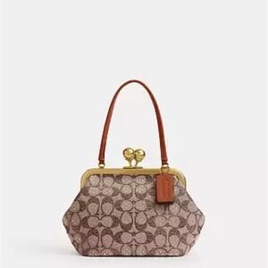 Coach Kisslock Frame Bag 16 In Crystal Signature Jacquard